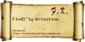 Finály Krisztina névjegykártya